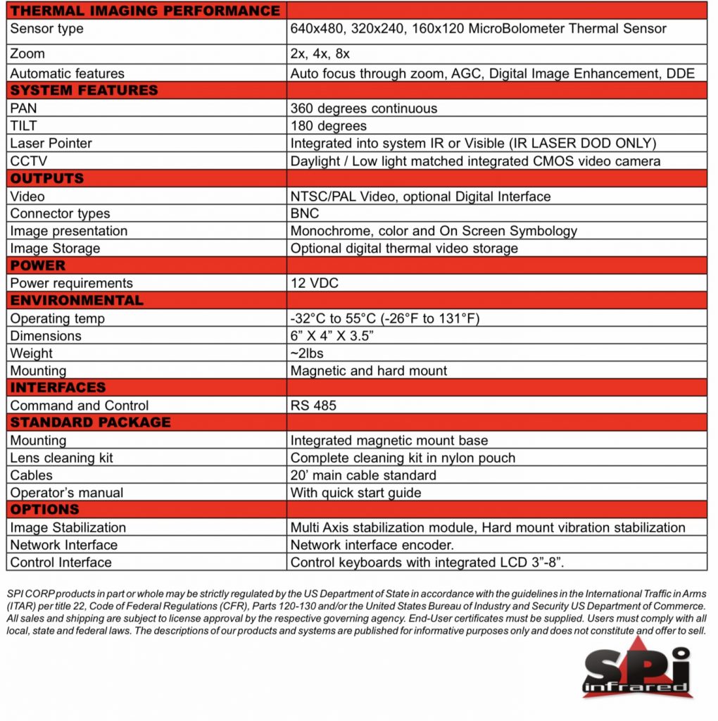 M1D car vehicle boat mobile marine thermal flir PTZ camera specifications