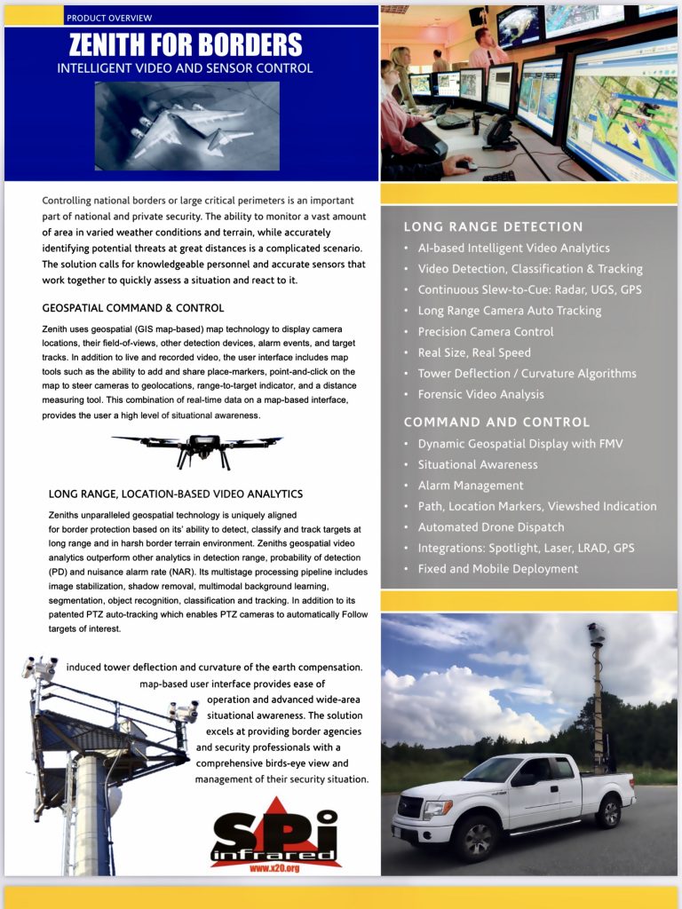  Long range thermal flir camera border radar tracking VMs software suite 
