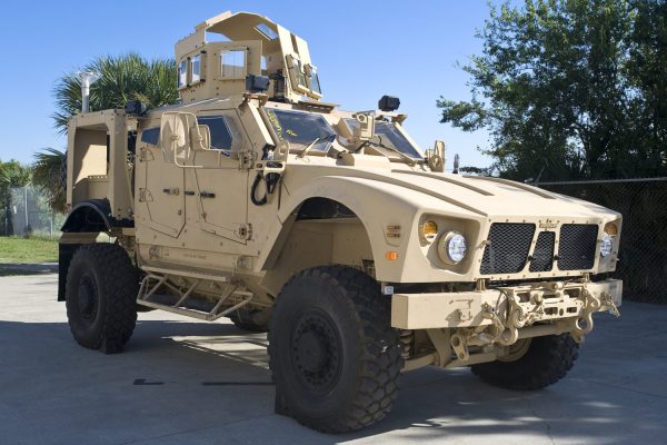 090930-D-2743B-012 
NORTH CHARLESTON, S.C. (Sept. 30, 2009) A mine resistant ambush protected all-terrain vehicle is shown at Space and Naval Warfare Systems Center Atlantic. The vehicles are at the facility for installation of advanced electronic communications equipment. The first shipment of integrated vehicles has been flown to warfighters in Afghanistan. (U.S. Navy photo by Joe Bullinger/Released)