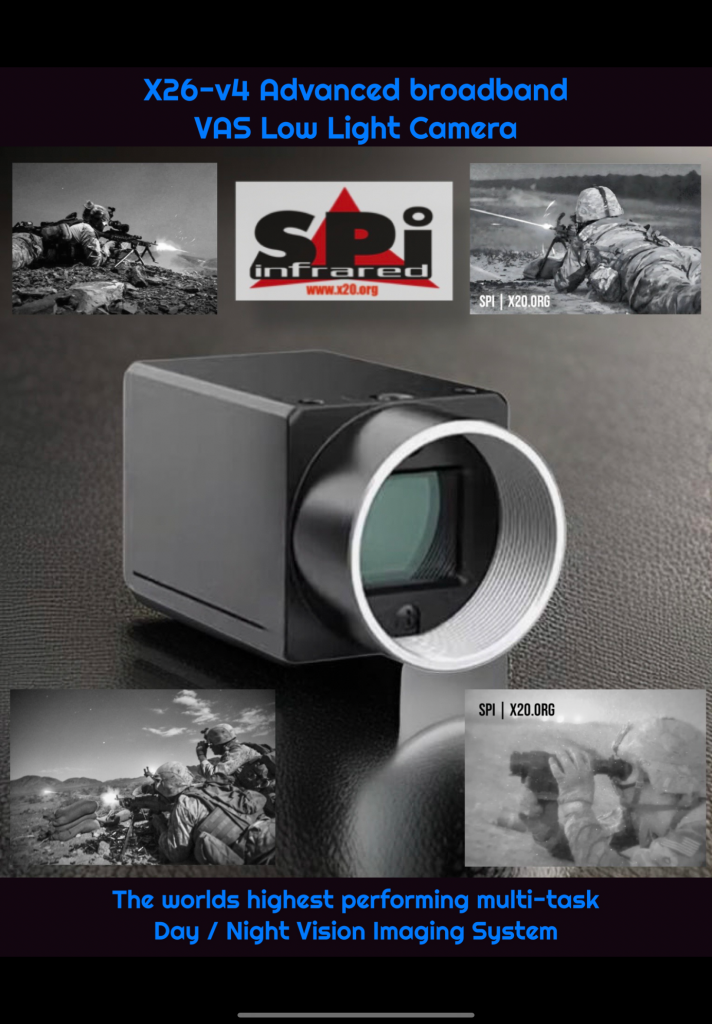 X26 highest performing VAS visual augmentation system broadband low light night vision camera